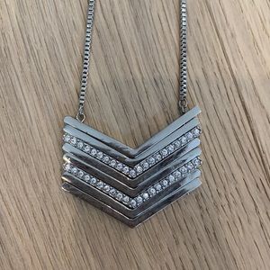 3/$25 Silver Chevron Necklace